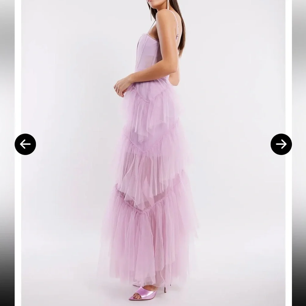 BCBGMaxAzria Tiered Tulle Evening Gown - Picture 7 of 8